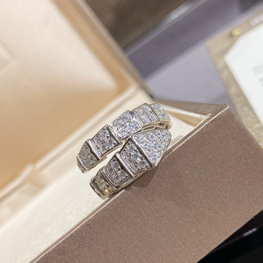 [Royal Jewelry]SERPENTI RING SILVER DIAMOND PAVED