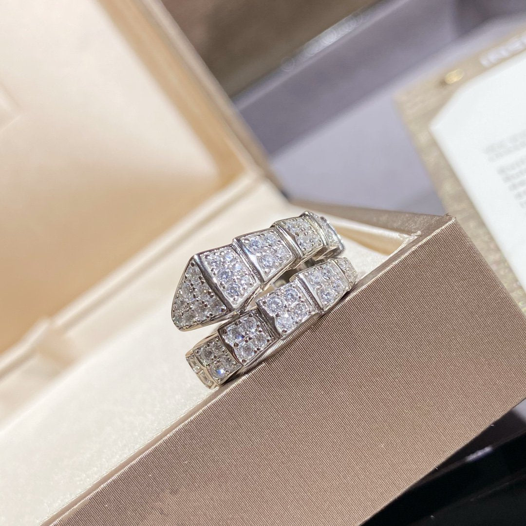 [Royal Jewelry]SERPENTI RING SILVER DIAMOND PAVED