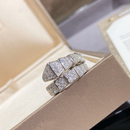 [Royal Jewelry]SERPENTI RING SILVER DIAMOND PAVED
