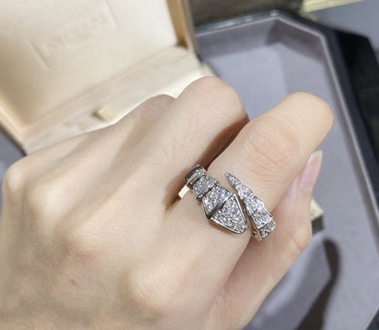[Royal Jewelry]SERPENTI LARGE RING SILVER DIAMOND PAVED