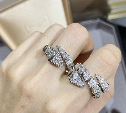 [Royal Jewelry]SERPENTI LARGE RING SILVER DIAMOND PAVED