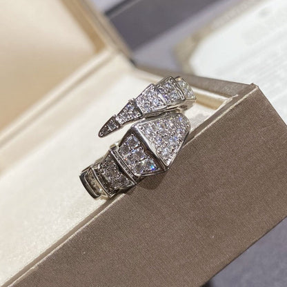 [Royal Jewelry]SERPENTI LARGE RING SILVER DIAMOND PAVED