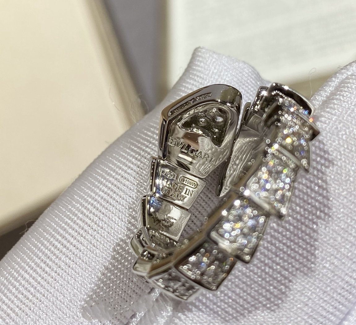 [Royal Jewelry]SERPENTI LARGE RING SILVER DIAMOND PAVED