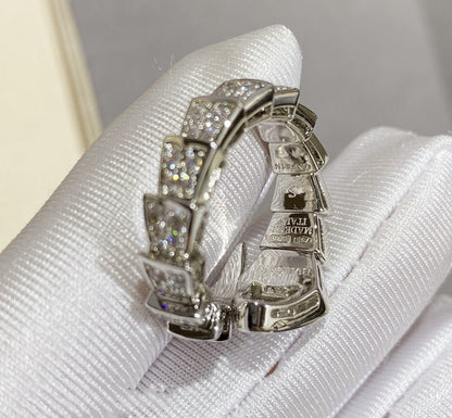 [Royal Jewelry]SERPENTI LARGE RING SILVER DIAMOND PAVED