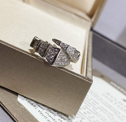 [Royal Jewelry]SERPENTI LARGE RING SILVER DIAMOND PAVED