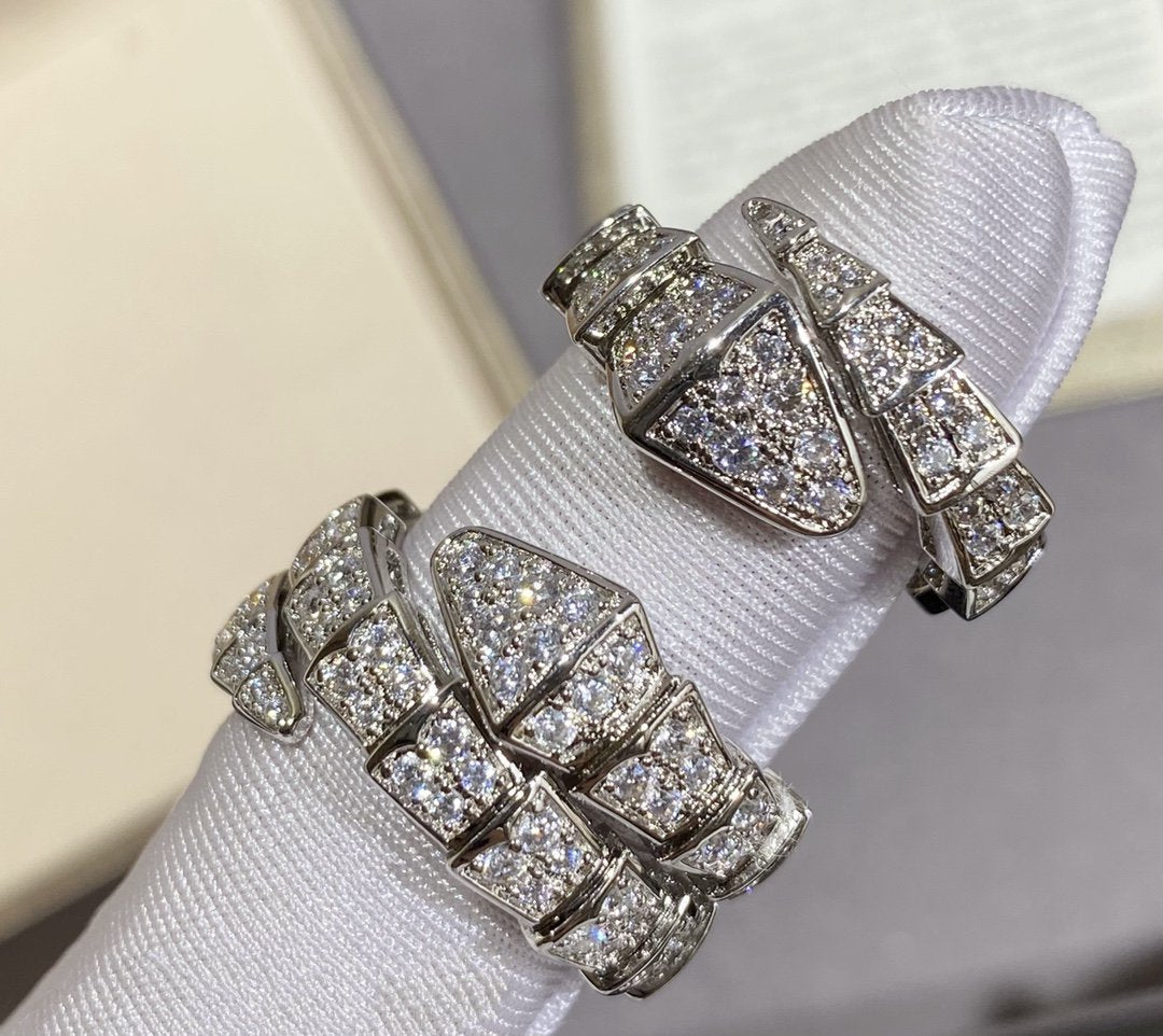 [Royal Jewelry]SERPENTI LARGE RING SILVER DIAMOND PAVED