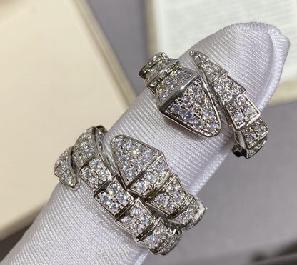 [Royal Jewelry]SERPENTI LARGE RING SILVER DIAMOND PAVED