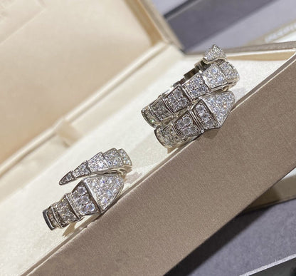 [Royal Jewelry]SERPENTI LARGE RING SILVER DIAMOND PAVED