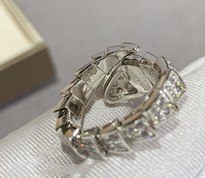[Royal Jewelry]SERPENTI LARGE RING SILVER DIAMOND PAVED