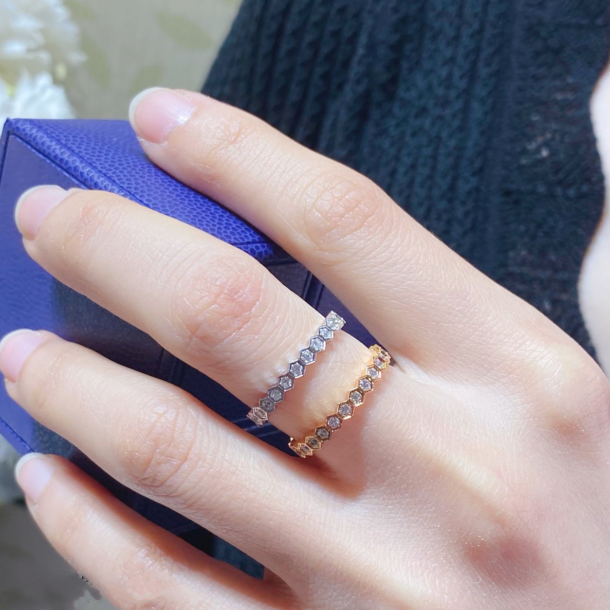 [Royal Jewelry]BEE LOVE DIAMOND PAVED SMALL RING