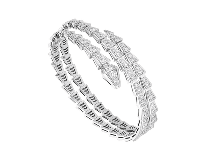 [Royal Jewelry]SERPENTI BRACELET SILVER DIAMOND DOUBLE ROW