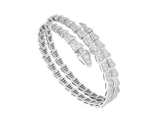 [Royal Jewelry]SERPENTI BRACELET SILVER DIAMOND DOUBLE ROW