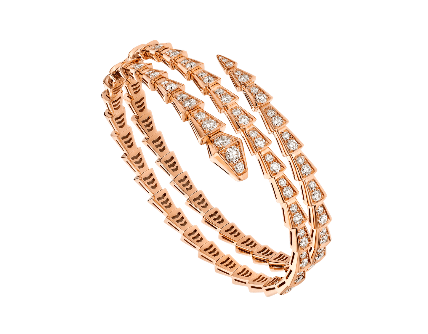[Royal Jewelry]SERPENTI BRACELET PINK GOLD DIAMOND DOUBLE ROW