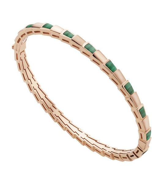 [Royal Jewelry]SERPENTI BRACELET PINK GOLD MALACHITE