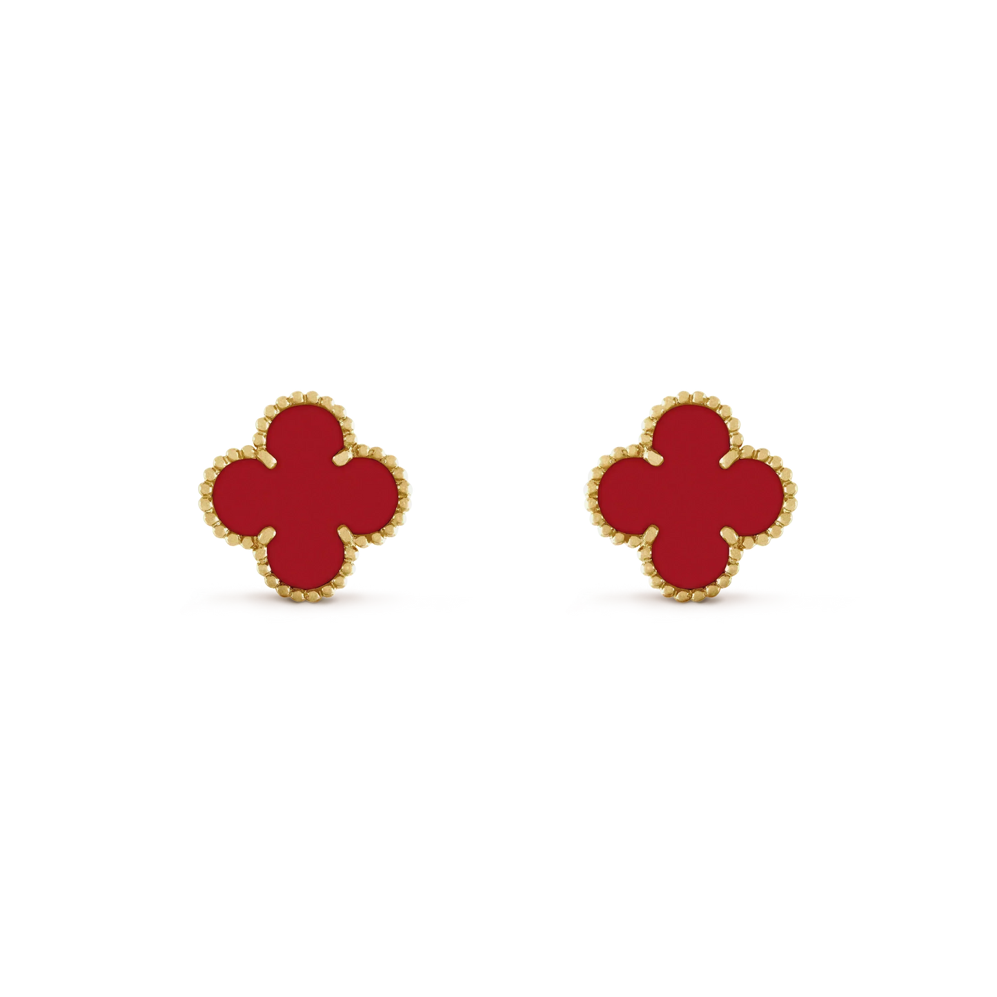 [Royal Jewelry]CLOVER MINI 9.5MM CARNELIAN EARRINGS