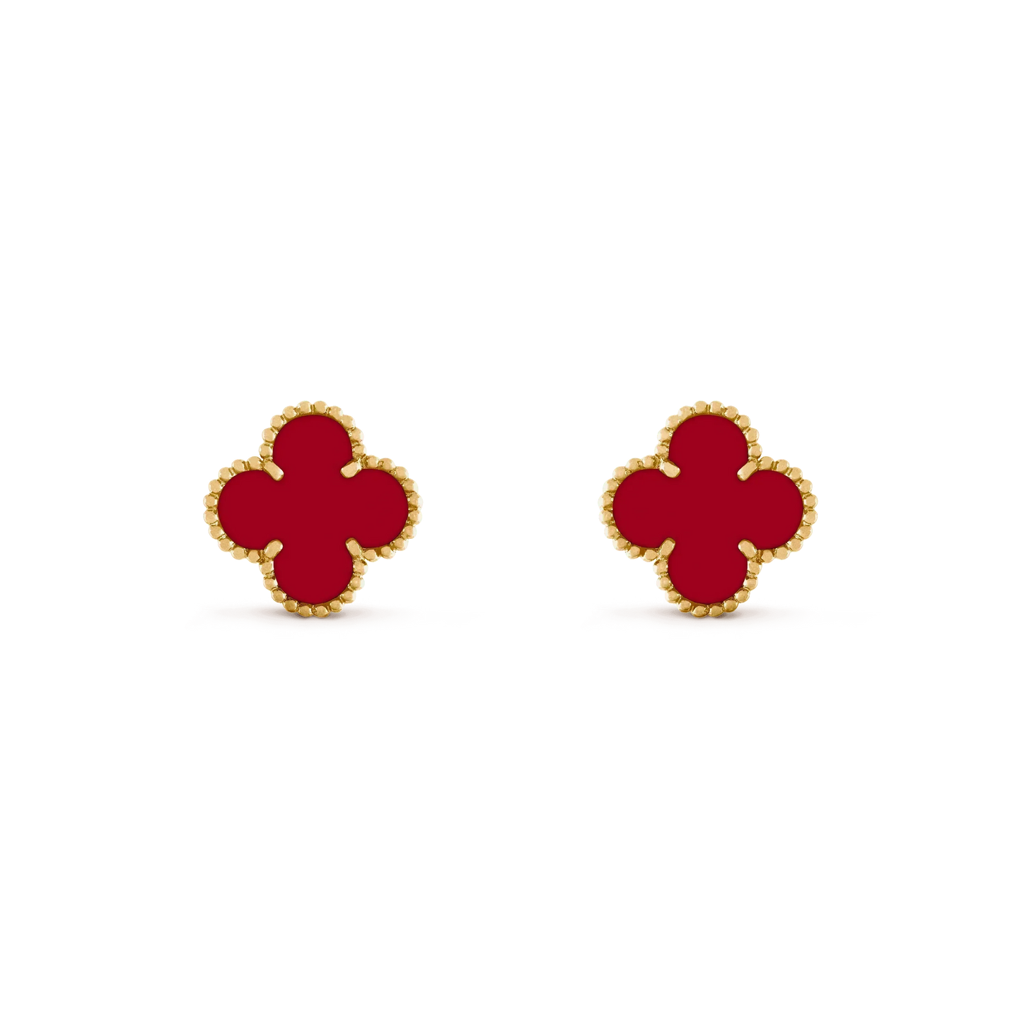 [Royal Jewelry]CLOVER MEDIUM 1 MOTIFS CARNELIAN  EARRINGS
