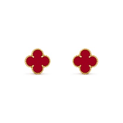 [Royal Jewelry]CLOVER MEDIUM 1 MOTIFS CARNELIAN  EARRINGS