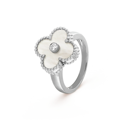 [Royal Jewelry]CLOVER SILVER MOP DIAMOND RING