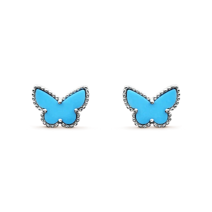 [Royal Jewelry]BUTTERFLY TURQUOISE EARRINGS SILVER