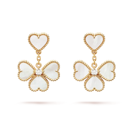 [Royal Jewelry]CLOVER SWEET WHITE MOP EARRINGS
