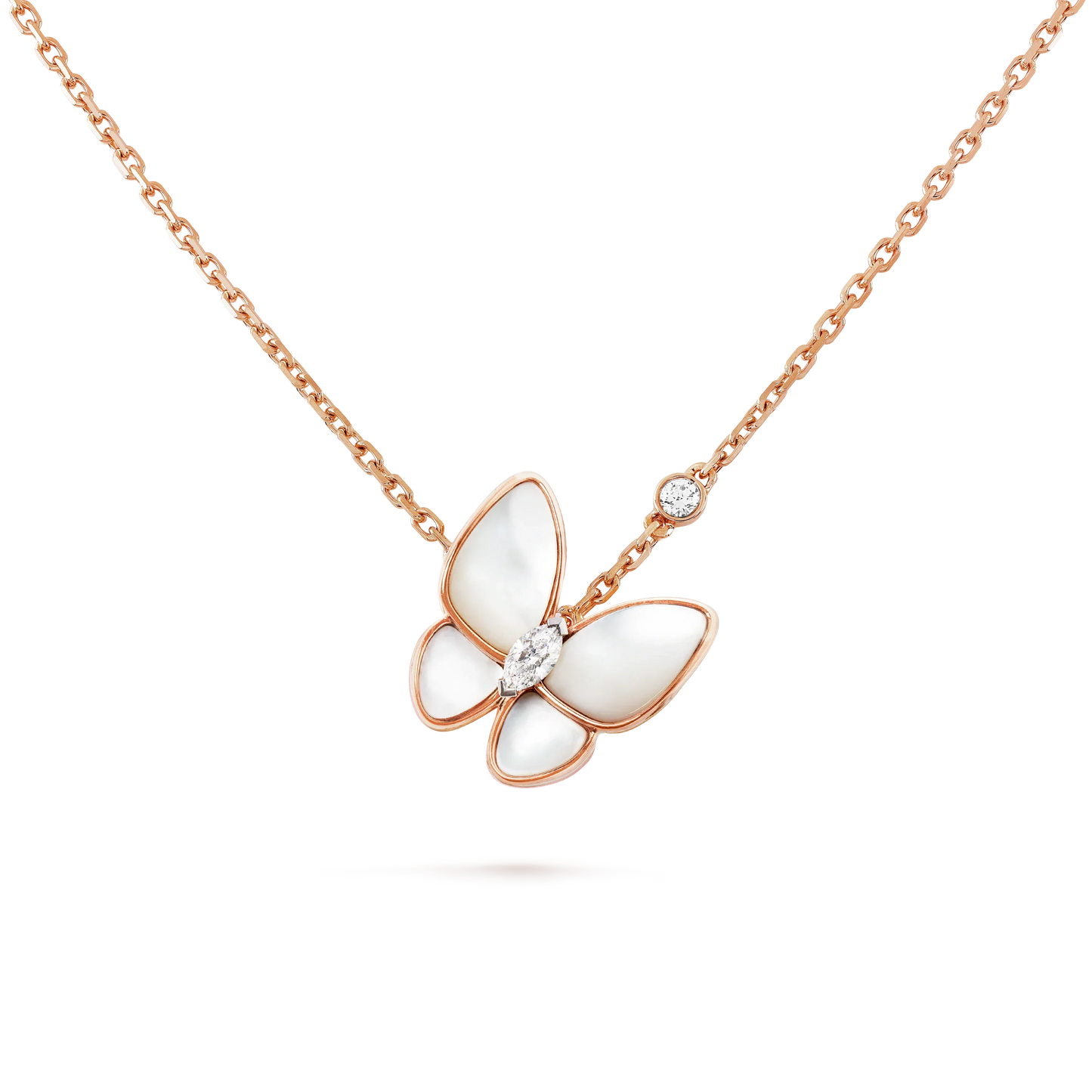 [Royal Jewelry]BUTTERFLY MOP DIAMOND NECKLACE