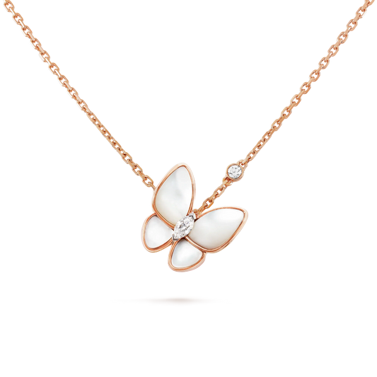 [Royal Jewelry]BUTTERFLY MOP DIAMOND NECKLACE