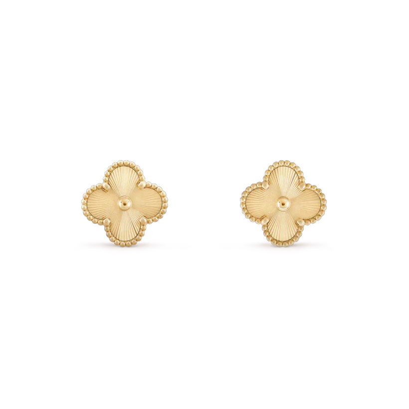[Royal Jewelry]CLOVER MINI 9.5MM LASER EARRINGS