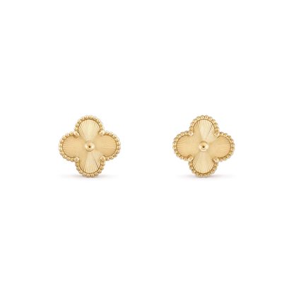 [Royal Jewelry]CLOVER MINI 9.5MM LASER EARRINGS