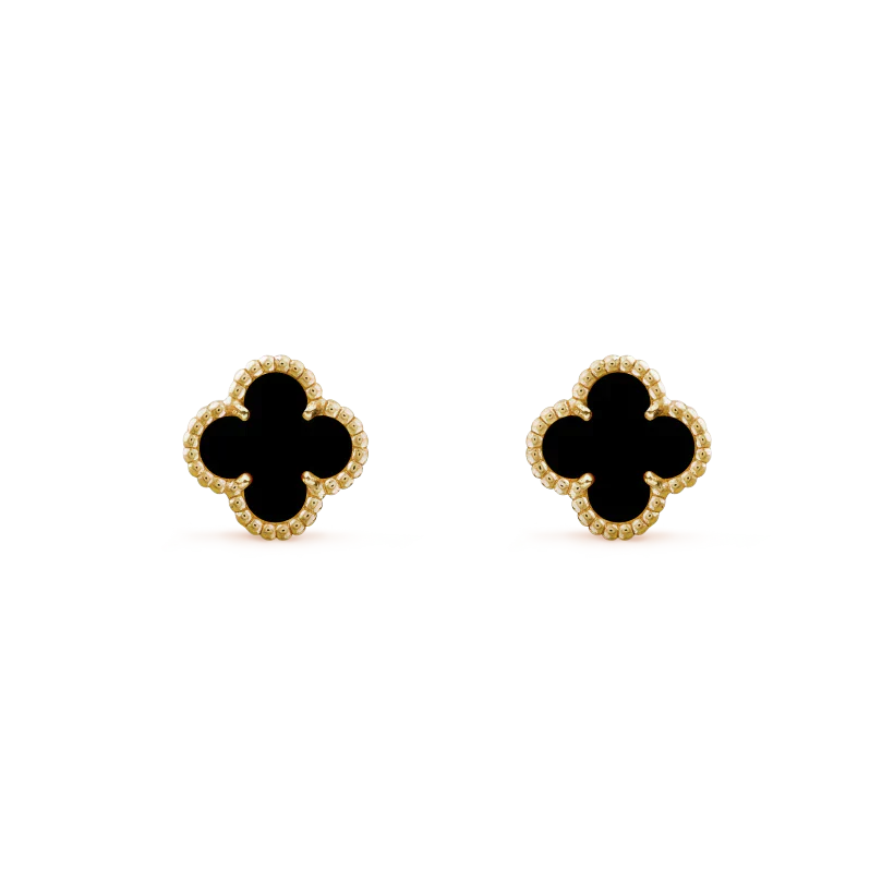 [Royal Jewelry]CLOVER MINI 9.5MM BLACK MOP EARRINGS