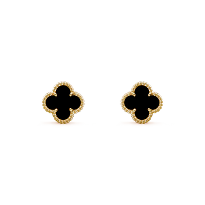 [Royal Jewelry]CLOVER MINI 9.5MM BLACK MOP EARRINGS
