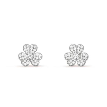 [Royal Jewelry]CLOVER COMOS DIAMOND EARRINGS SILVER