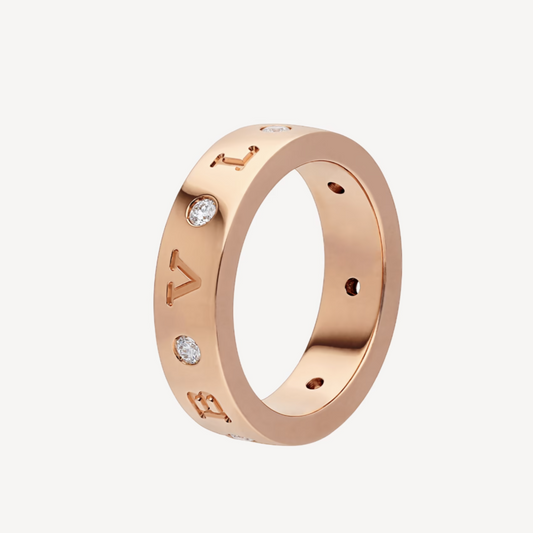 [Royal Jewelry]ZERO 1 ESSENTIAL PINK GOLD BAND WITH DIAMONDS RING