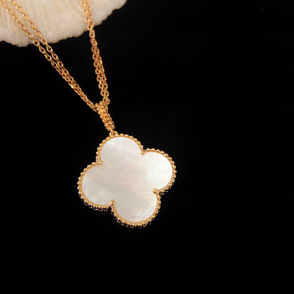 [Royal Jewelry]CLOVER 25MM MOP LARGE PENDANT NECKLACE