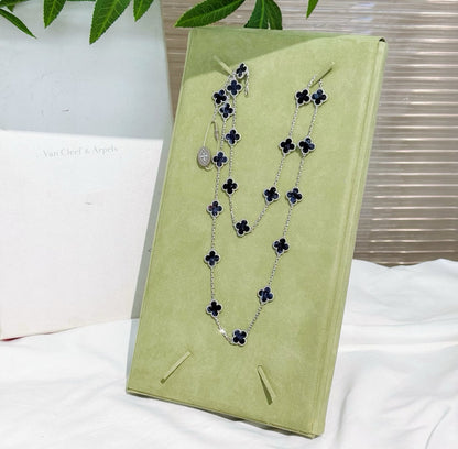 [Royal Jewelry]CLOVER 20 MOTIFS BIDE STONE NECKLACE