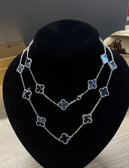 [Royal Jewelry]CLOVER 20 MOTIFS BIDE STONE NECKLACE