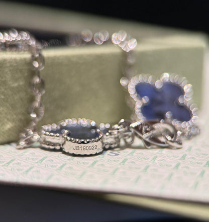 [Royal Jewelry]CLOVER 20 MOTIFS BIDE STONE NECKLACE