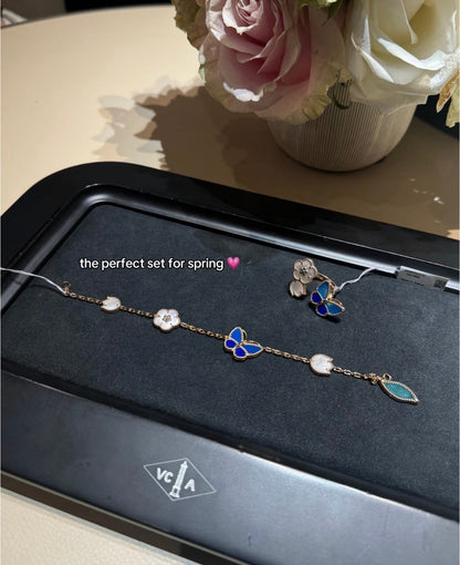 [Royal Jewelry]LUCKY SPRING BUTTERFLY 5 MOTIF BRACELET