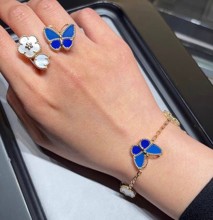 [Royal Jewelry]LUCKY SPRING BUTTERFLY 5 MOTIF BRACELET