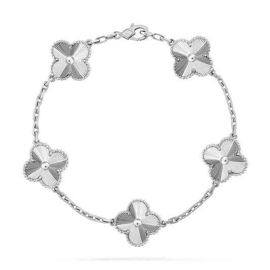[Royal Jewelry]CLOVER SILVER 5 MOTIFS BRACELET