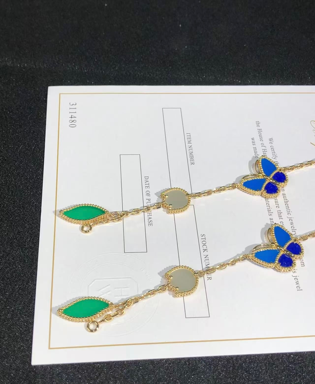 [Royal Jewelry]LUCKY SPRING BUTTERFLY 5 MOTIF BRACELET