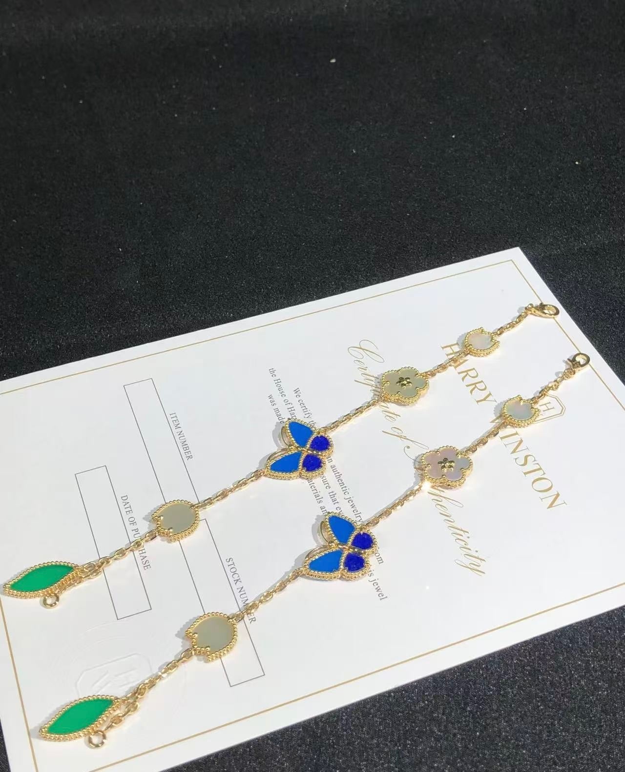 [Royal Jewelry]LUCKY SPRING BUTTERFLY 5 MOTIF BRACELET