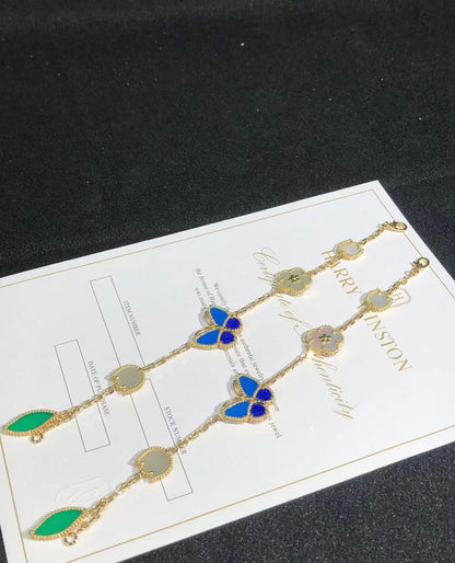 [Royal Jewelry]LUCKY SPRING BUTTERFLY 5 MOTIF BRACELET