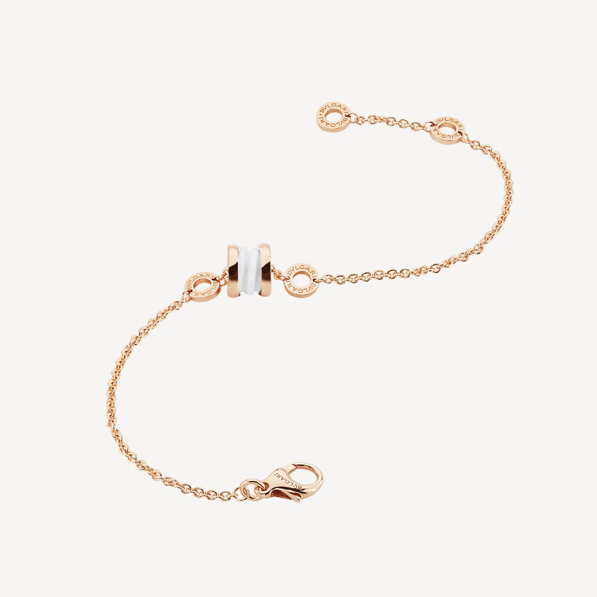 [Royal Jewelry]ZERO 1 SOFT PINK GOLD AND WHITE CERAMIC BRACELET