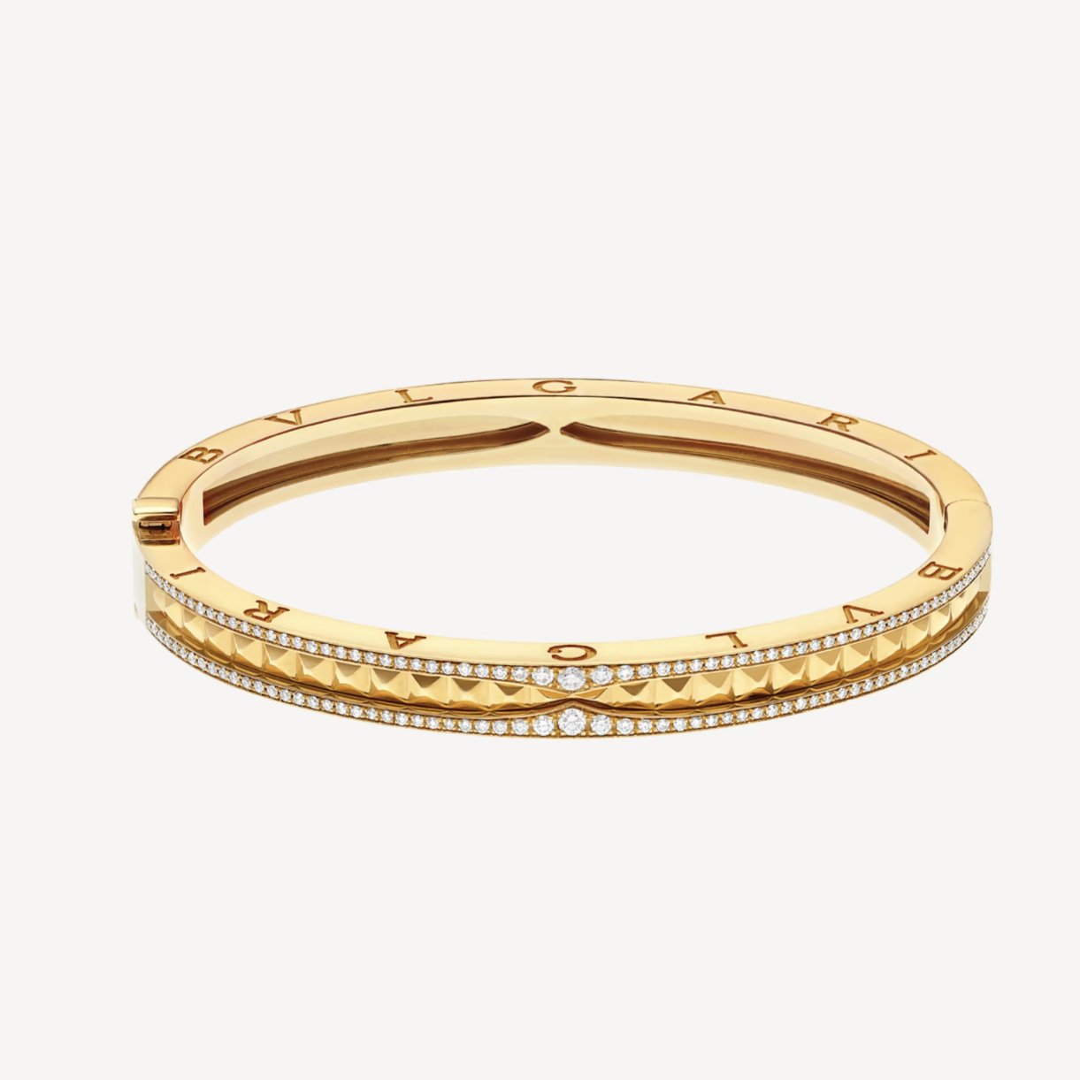 [Royal Jewelry]ZERO 1 SPIRAL AND PAVED DIAMOND GOLD BRACELET