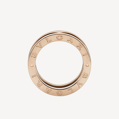 [Royal Jewelry]ZERO 1 TWO-BAND LOOPS AND BLACK CERAMIC PINK GOLD RING