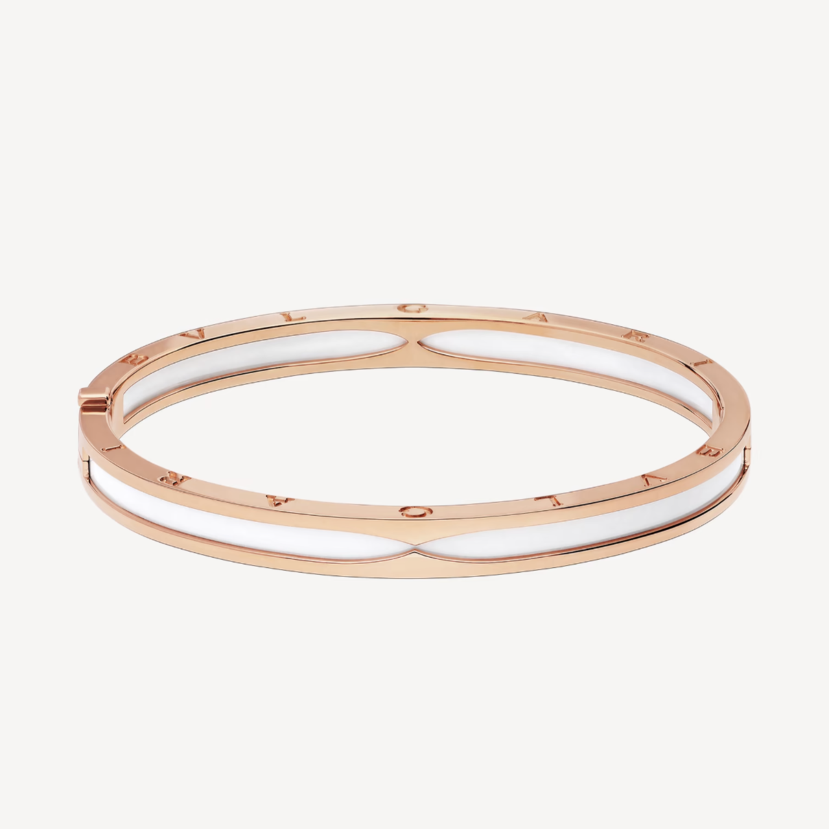 [Royal Jewelry]ZERO 1 PINK GOLD WITH WHITE CERAMIC BRACELET