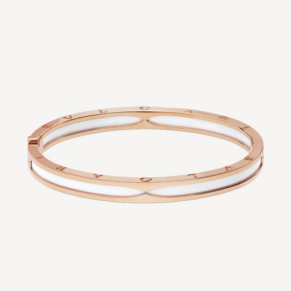 [Royal Jewelry]ZERO 1 PINK GOLD WITH WHITE CERAMIC BRACELET