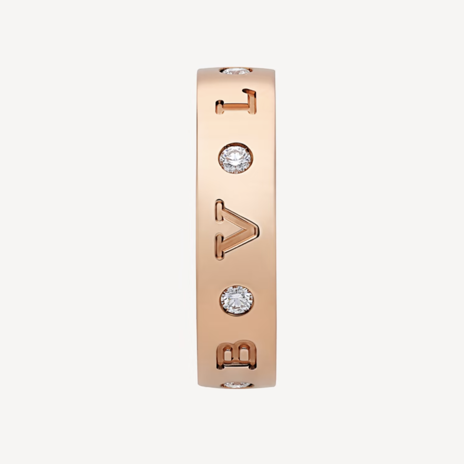 [Royal Jewelry]ZERO 1 ESSENTIAL PINK GOLD BAND WITH DIAMONDS RING
