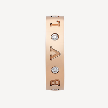 [Royal Jewelry]ZERO 1 ESSENTIAL PINK GOLD BAND WITH DIAMONDS RING