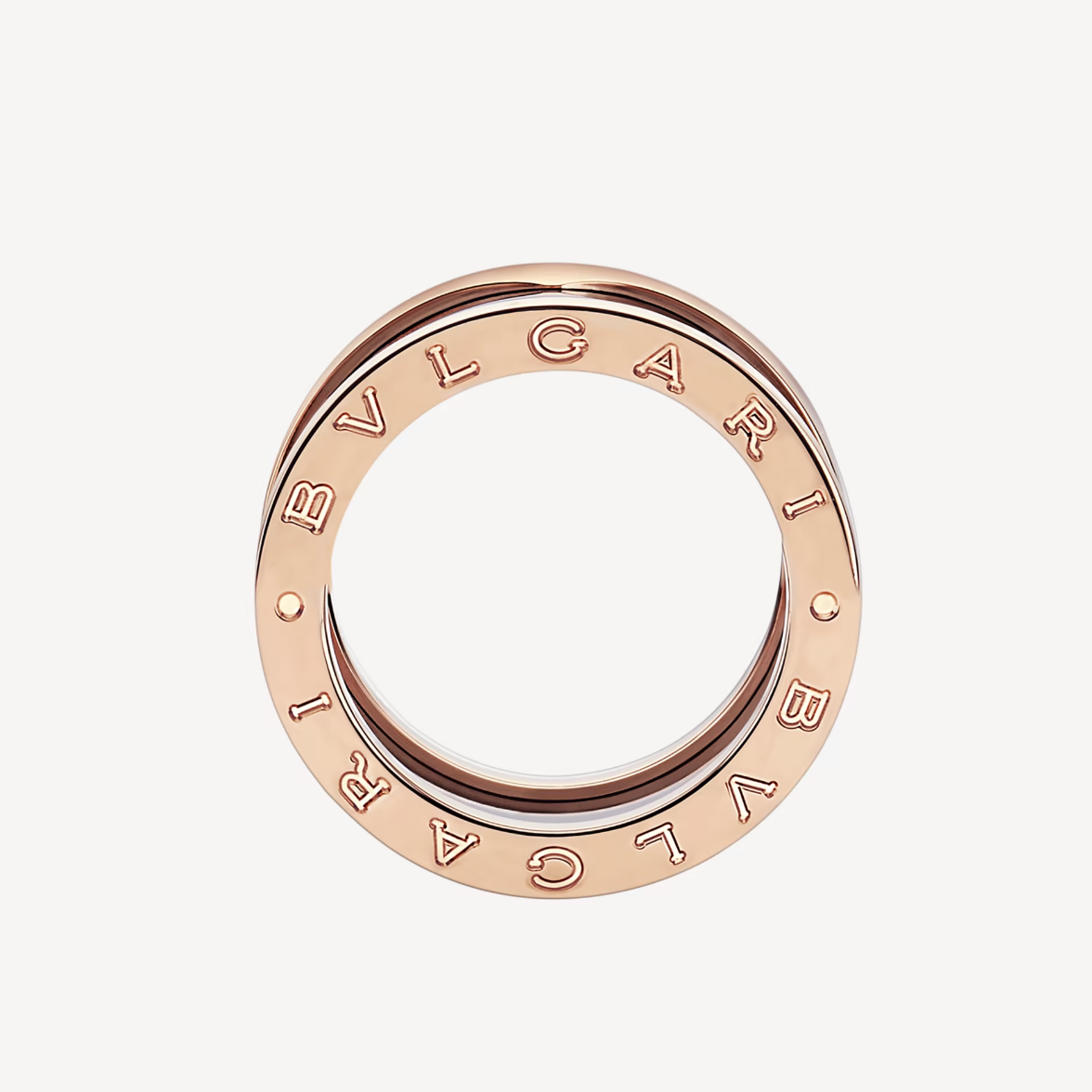 [Royal Jewelry]BAGUE EN OR ROSE À QUATRE BANDES ET BOUCLES SPIRALES EN CÉRAMIQUE NOIRE ZERO 1